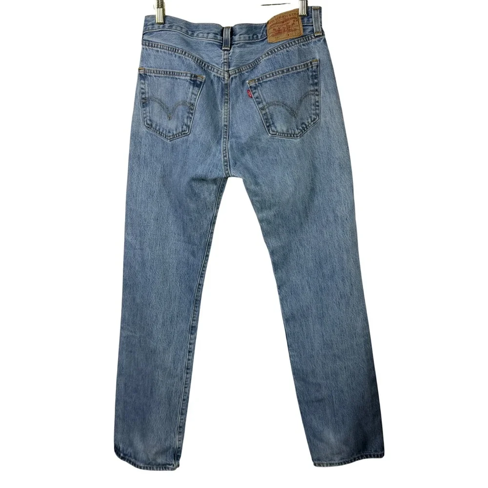 Vtg Levis 501 Original Straight Leg Button Fly Light Wash Jeans 90s Mens 32x34